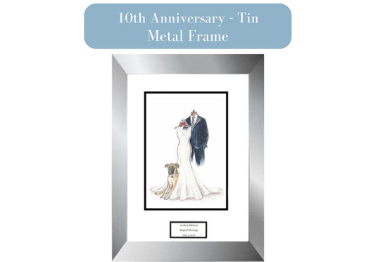 10th anniversary gift in a silver frame